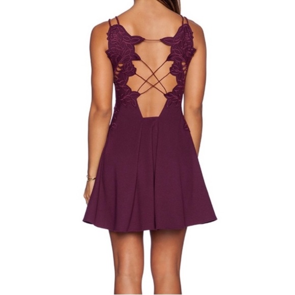 Free People Elegant Purple Lace Back Dress - Picture 1 of 11